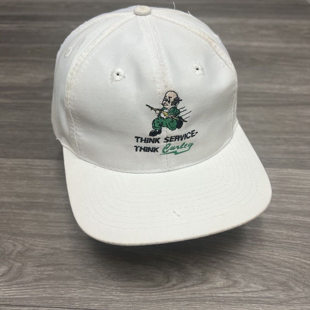 Vintage 90s Leprechaun Lightning‎ Snapback Hat White Green Workwear Faded USA